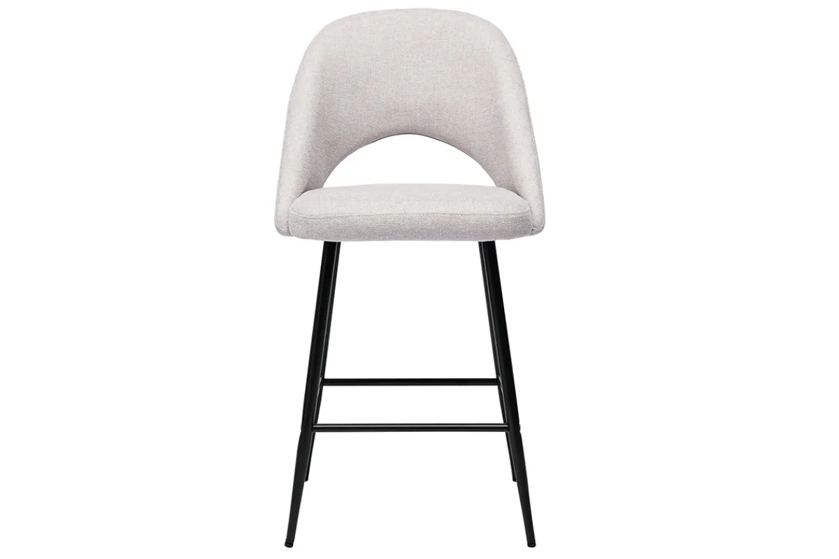 Miliboo Barhocker beiger Stoff mit Samteffekt H65cm (2er-Set) COSETTE* Barhocker