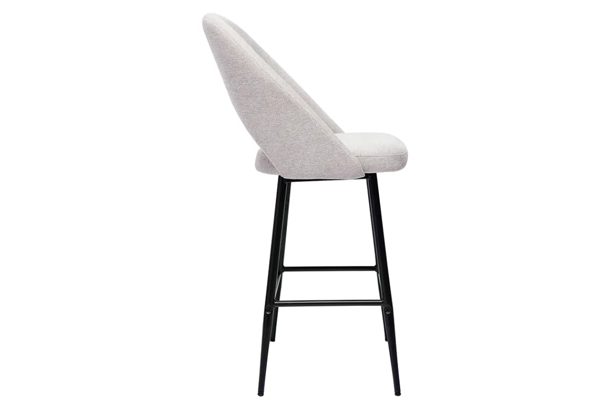 Miliboo Barhocker beiger Stoff mit Samteffekt H65cm (2er-Set) COSETTE* Barhocker