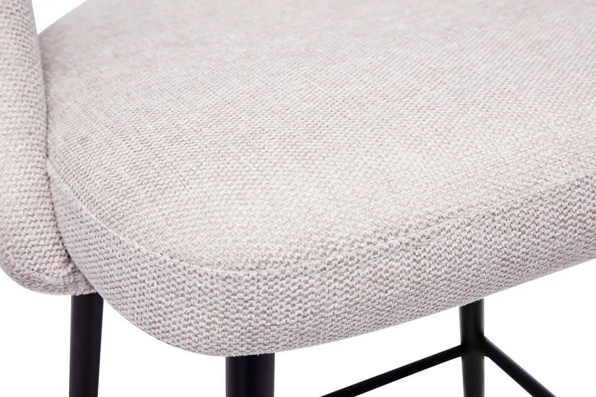 Miliboo Barhocker beiger Stoff mit Samteffekt H65cm (2er-Set) COSETTE* Barhocker