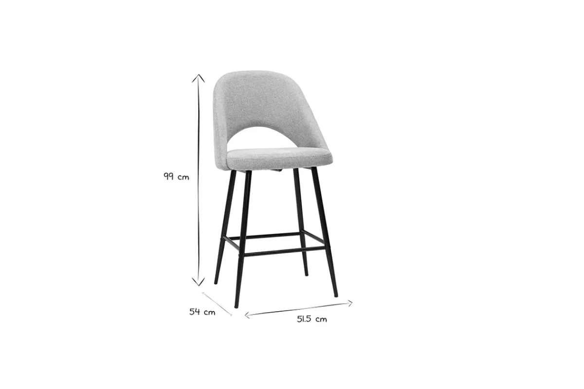 Miliboo Barhocker beiger Stoff mit Samteffekt H65cm (2er-Set) COSETTE* Barhocker