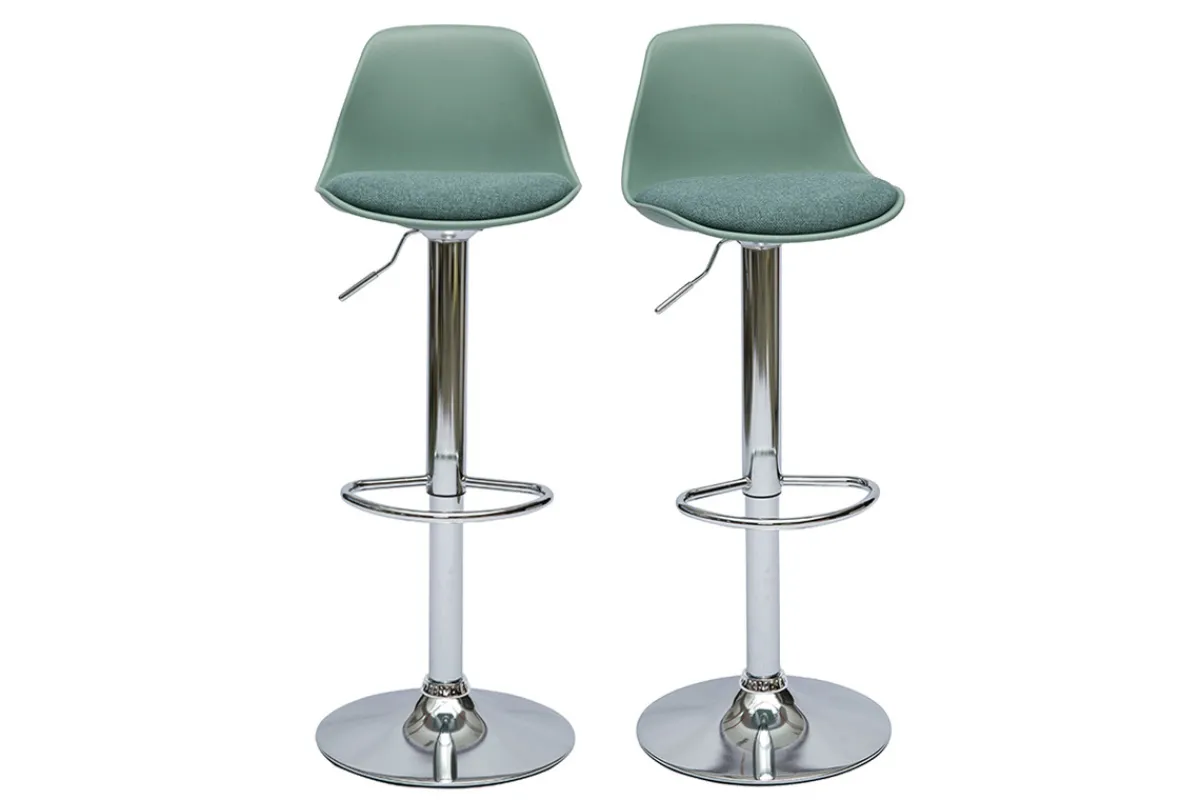 Miliboo Barhocker Design Graugrün (2er-Set) STEEVY* Barhocker