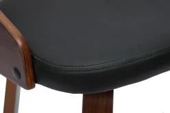 Miliboo Barhocker dunkles Holz und schwarzes Polyurethan 65 cm 2er-Set MANO* Barhocker