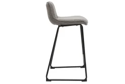 Miliboo Barhocker grauer Stoff mit Samteffekt und Metall H65 cm (2er-Set) BOOST* Barhocker