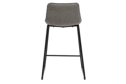 Miliboo Barhocker grauer Stoff mit Samteffekt und Metall H65 cm (2er-Set) BOOST* Barhocker