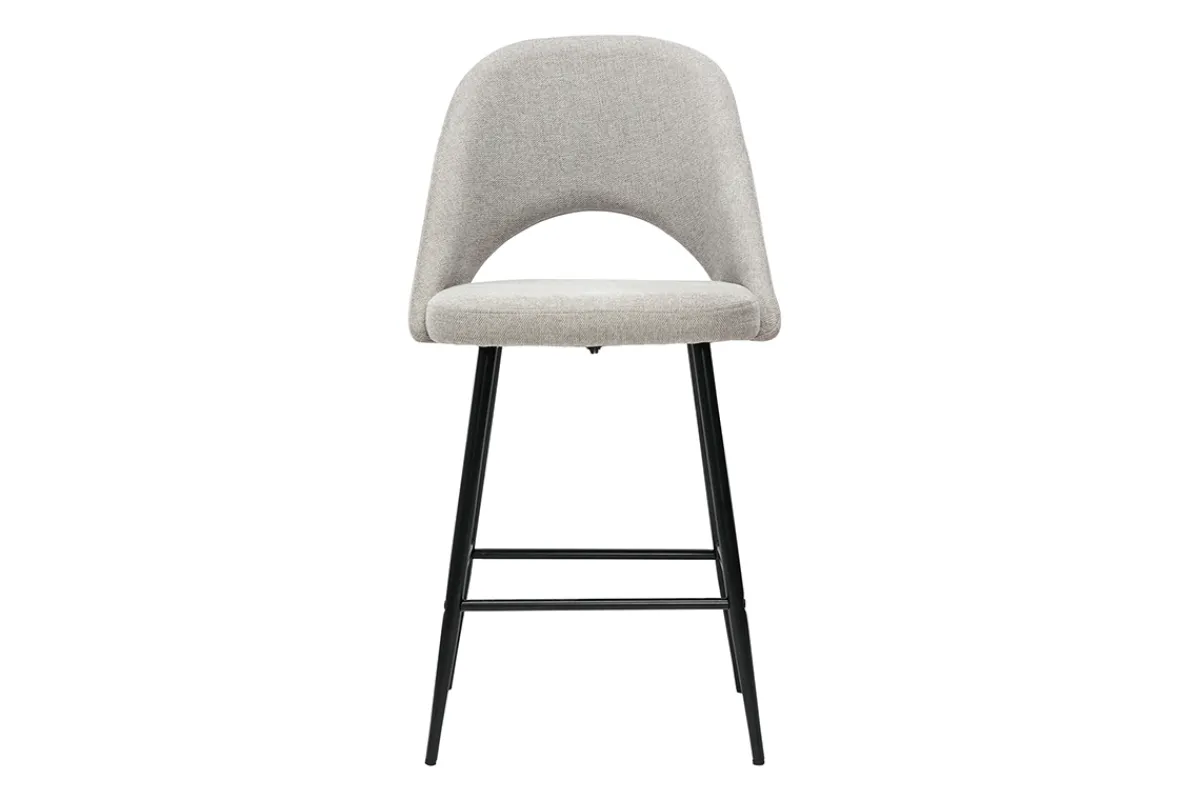 Miliboo Barhocker grauer Stoff mit Samteffekt H65cm (2er-Set) COSETTE* Barhocker