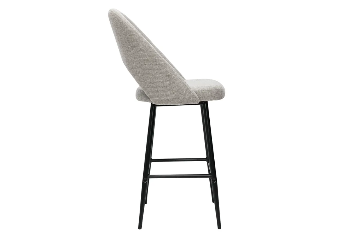 Miliboo Barhocker grauer Stoff mit Samteffekt H65cm (2er-Set) COSETTE* Barhocker