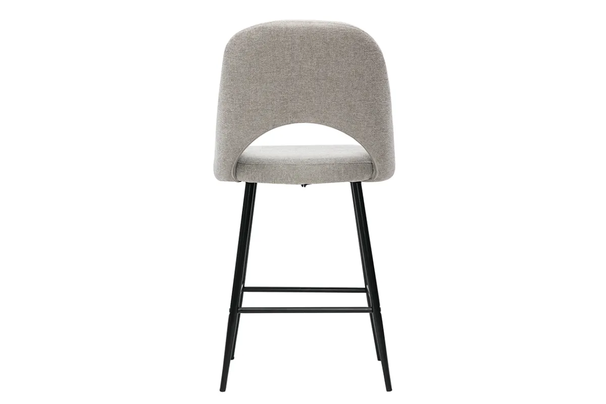 Miliboo Barhocker grauer Stoff mit Samteffekt H65cm (2er-Set) COSETTE* Barhocker