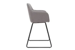 Miliboo Barhocker grauer Stoff mit Samteffekt H75 cm 2er-Set AMIKA* Barhocker