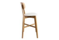 Miliboo Barhocker H65 Design Eichenholz und weiße Sitzfläche H65 cm LUCIA* Barhocker