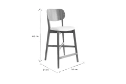 Miliboo Barhocker H65 Design Eichenholz und weiße Sitzfläche H65 cm LUCIA* Barhocker