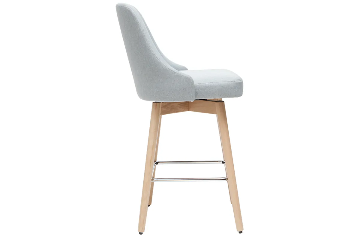 Miliboo Barhocker HASTA skandinavisches Design hellgrauer Bezug H65 cm (2er-Set)* Barhocker