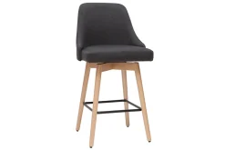 Miliboo Barhocker HASTA skandinavisches Design dunkelgrauer Bezug H65 cm (2er-Set)* Barhocker
