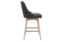 Miliboo Barhocker HASTA skandinavisches Design dunkelgrauer Bezug H65 cm (2er-Set)* Barhocker