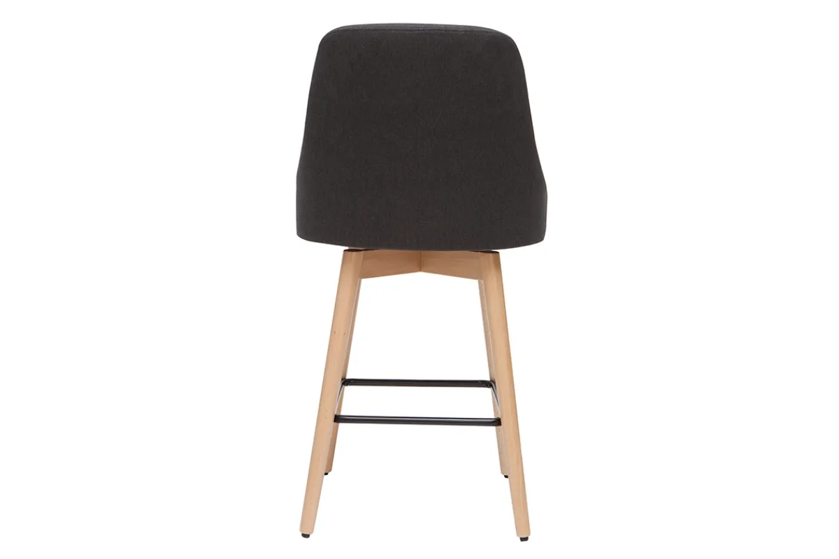 Miliboo Barhocker HASTA skandinavisches Design dunkelgrauer Bezug H65 cm (2er-Set)* Barhocker