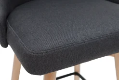 Miliboo Barhocker HASTA skandinavisches Design dunkelgrauer Bezug H65 cm (2er-Set)* Barhocker