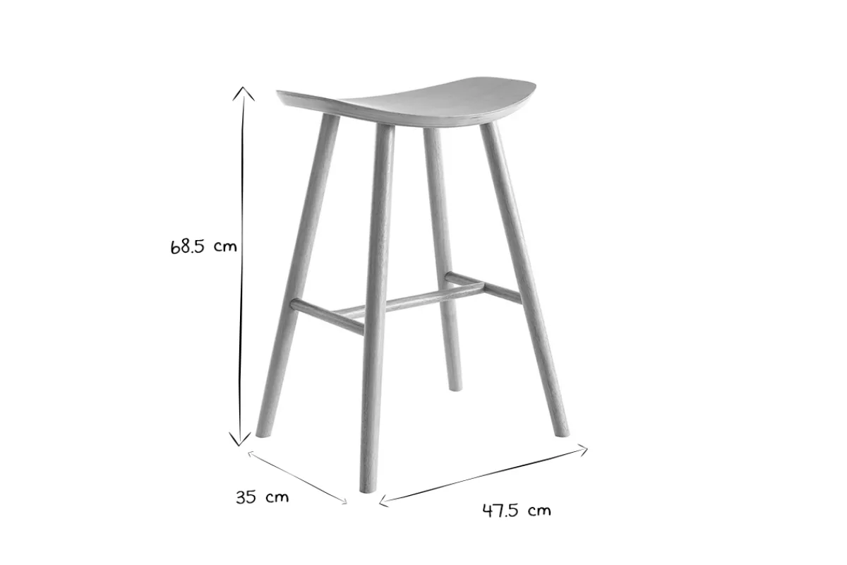 Miliboo Barhocker helles Holz H65 cm (2er-Set) DEMORY* Barhocker
