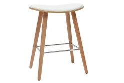 Miliboo Barhocker helles Holz PU weiß 65 cm (2er-Set) MEADOW* Barhocker