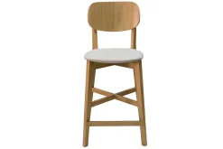 Miliboo Barhocker helles Holz und beiger Stoff H65 cm (2er-Set) LUCIA* Barhocker