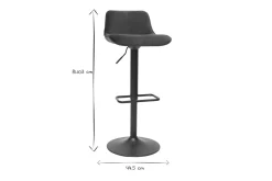 Miliboo Barhocker höhenverstellbar und um 360° drehbar aus petrolblauem Stoff mit Samteffekt und schwarzem Metall (2er-Set) BOOST* Barhocker