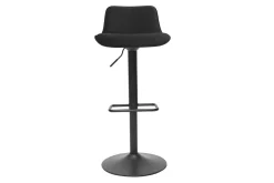 Miliboo Barhocker höhenverstellbar und um 360° drehbar aus schwarzem Stoff mit Samteffekt und Metall (2er-Set) BOOST* Barhocker