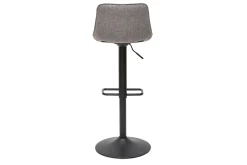 Miliboo Barhocker höhenverstellbar und um 360° drehbar aus Stoff mit strukturiertem Samteffekt in Grau und Metall (2er-Set) BOOST* Barhocker