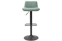 Miliboo Barhocker höhenverstellbar Stoff mit strukturiertem Samteffekt in Blassgrün und Metall (2er-Set) BOOST* Barhocker