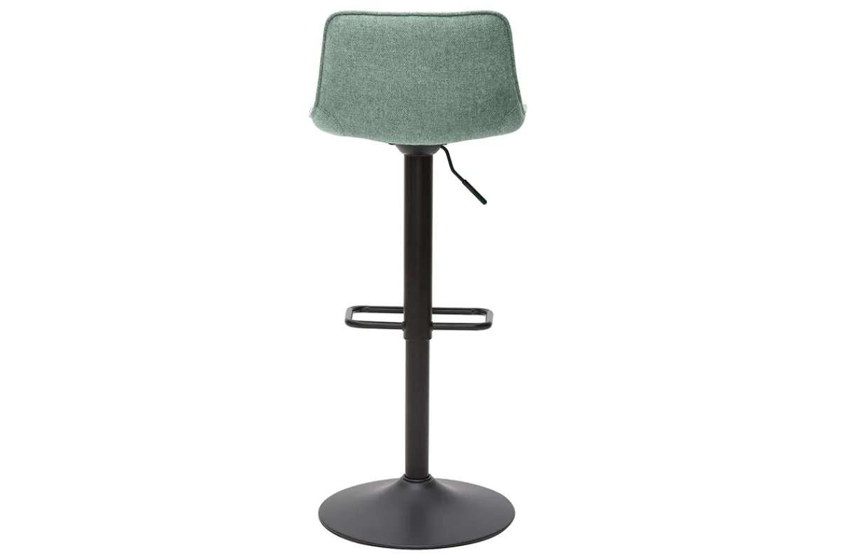 Miliboo Barhocker höhenverstellbar Stoff mit strukturiertem Samteffekt in Blassgrün und Metall (2er-Set) BOOST* Barhocker