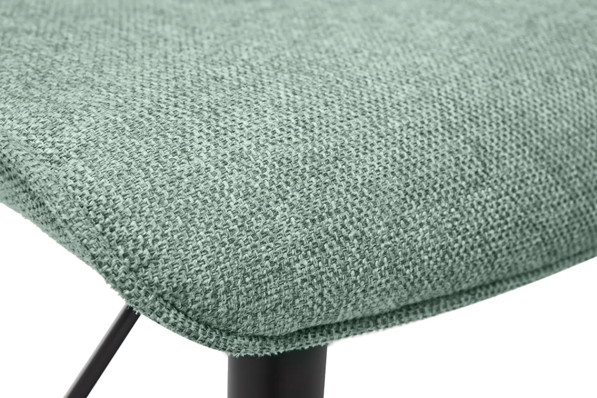 Miliboo Barhocker höhenverstellbar Stoff mit strukturiertem Samteffekt in Blassgrün und Metall (2er-Set) BOOST* Barhocker