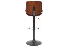 Miliboo Barhocker höhenverstellbar schwarz und dunkles Holz VESPER* Barhocker
