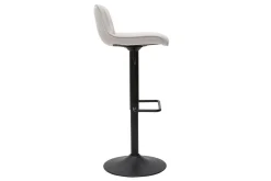 Miliboo Barhocker höhenverstellbar und um 360° drehbar aus Stoff mit strukturiertem Samteffekt in Beige und Metall (2er-Set) BOOST* Barhocker