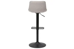 Miliboo Barhocker höhenverstellbar und um 360° drehbar aus Stoff mit strukturiertem Samteffekt in Beige und Metall (2er-Set) BOOST* Barhocker