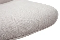Miliboo Barhocker höhenverstellbar und um 360° drehbar aus Stoff mit strukturiertem Samteffekt in Beige und Metall (2er-Set) BOOST* Barhocker