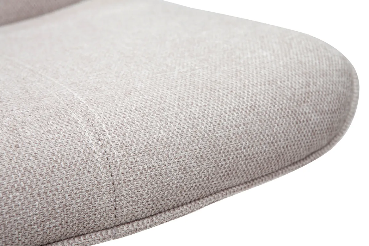 Miliboo Barhocker höhenverstellbar und um 360° drehbar aus Stoff mit strukturiertem Samteffekt in Beige und Metall (2er-Set) BOOST* Barhocker