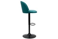 Miliboo Barhocker höhenverstellbar aus petrolblauem Samt und schwarzem Metall (2er-Set) CELESTE* Barhocker