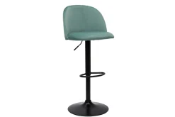 Miliboo Barhocker höhenverstellbar aus hellgrünem Samt und schwarzem Metall (2er-Set) CELESTE* Barhocker