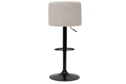 Miliboo Barhocker höhenverstellbar Stoff mit strukturiertem Samteffekt in Beige und schwarzes Metall (2er-Set) MONTI* Barhocker