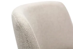 Miliboo Barhocker höhenverstellbar Stoff mit strukturiertem Samteffekt in Beige und schwarzes Metall (2er-Set) MONTI* Barhocker