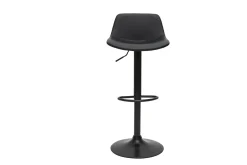 Miliboo Barhocker höhenverstellbar schwarzes Polyurethan und schwarzes Metall (2er-Set) NONIE* Barhocker