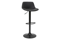 Miliboo Barhocker höhenverstellbar schwarzes Polyurethan und schwarzes Metall (2er-Set) NONIE* Barhocker