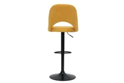 Miliboo Barhocker höhenverstellbar Stoff mit strukturiertem Samteffekt in Gelb und schwarzes Metall (2er-Set) COSETTE* Barhocker