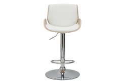 Miliboo Barhocker höhenverstellbar weiß und helles Holz VESPER* Barhocker