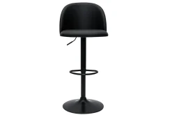 Miliboo Barhocker höhenverstellbar schwarzes Polyurethan und schwarzes Metall (2er-Set) CELESTE* Barhocker