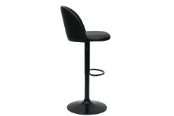 Miliboo Barhocker höhenverstellbar schwarzes Polyurethan und schwarzes Metall (2er-Set) CELESTE* Barhocker