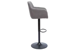 Miliboo Barhocker höhenverstellbar mit Samteffekt hellgrau (2er-Set) AMIKA* Barhocker