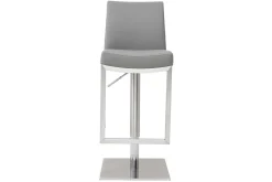 Miliboo Barhocker höhenverstellbar grau und verchromter Stahl (2er-Set) KYLE* Barhocker