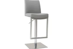 Miliboo Barhocker höhenverstellbar grau und verchromter Stahl (2er-Set) KYLE* Barhocker