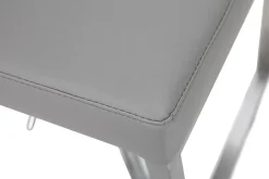 Miliboo Barhocker höhenverstellbar grau und verchromter Stahl (2er-Set) KYLE* Barhocker