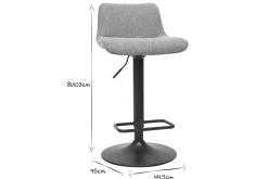 Miliboo Barhocker höhenverstellbar und um 360° drehbar aus Stoff mit strukturiertem Samteffekt in Terracotta und schwarzem Metall (2er-Set) BOOST* Barhocker