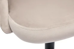 Miliboo Barhocker höhenverstellbar taupefarbener Samt und schwarzes Metall (2er-Set) COSETTE* Barhocker