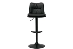 Miliboo Barhocker höhenverstellbar schwarzes Polyurethan und schwarzes Metall (2er-Set) ZUCK* Barhocker